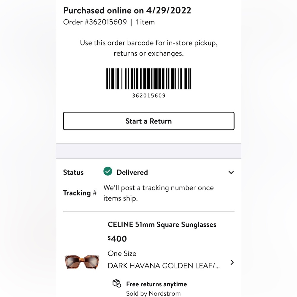 Celine Brown CL40130I Oversized Square Sunglasses - Picture 9 of 9